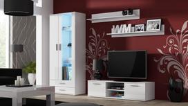 43 tv - Cama Meble Soho 140 TV Stand White/White Gloss - 2 nuotrauka