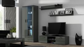 43 tv - Cama Meble Soho 140 TV Stand Grey/Grey Gloss - 2 nuotrauka
