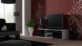 Cama Meble Soho 140 TV Stand White/Black Gloss