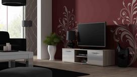 Cama Meble Soho 140 TV Stand Sonoma Oak/White Gloss
