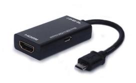 mhl kabelis - Savio Adapter Micro USB / HDMI Black - 1 nuotrauka