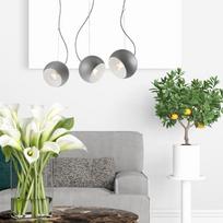 pakabiname sviestuvai sietynai - Lamkur Inez 37523 Ceiling Lamp 3x60W E27 Silver - 6 nuotrauka