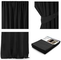 naktines uzuolaidos blackout - AmeliaHome Pleat Blackout Curtains Black 140x270cm - 2 nuotrauka