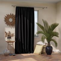 naktines uzuolaidos blackout - AmeliaHome Pleat Blackout Curtains Black 140x270cm - 3 nuotrauka