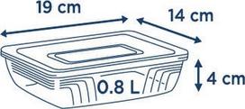 pyrex cook - Pyrex Cook & Freeze With Plastic Lid 19x14x4cm/0.8L - 3 nuotrauka