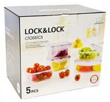 skaidrus indeliai - Lock & Lock Calssic Food Box Set 5pcs - 3 nuotrauka