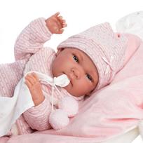 pagalvele kudikiui - Llorens Doll Newborn Nica Rosa 40cm 73860 - 4 nuotrauka