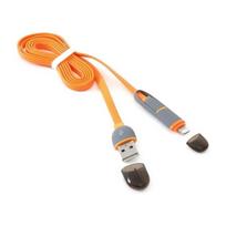 pakrovejas lightning - KABELIS USB UNIVERSALUS 2IN1 OMEGA 42874 Orange (PLATINET) - 2 nuotrauka