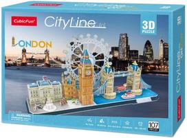 3D dėlionė CubicFun City Line London 3D MC253h, 107 dalių