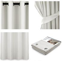 naktines baltos uzuolaido - AmeliaHome Blackout Curtains White 140x270cm - 2 nuotrauka