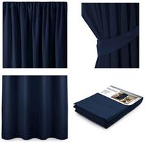 naktines uzuolaidos - AmeliaHome Pleat Blackout Curtains Indigo 140x245cm - 2 nuotrauka