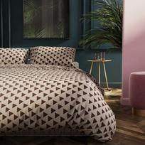 DecoKing Hypnosis Triangles Bedding Set Brown/Beige 155x220/80x80