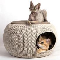 guoliai katems - Namelis Curver Pet Cusion Two Storey Knit Brown - 2 nuotrauka