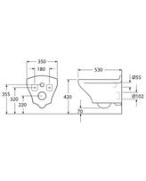 gustavsberg klozet - Pakabinamas unitazas Gustavsberg Estetic 8330 GB1183300R1030, su dangčiu, 350x530 mm - 4 nuotrauka