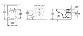 villeroy boch o novo unitazas - Pakabinamas unitazas Villeroy & Boch O.Novo 5660HR01, su dangčiu, 360x560 mm - 4 nuotrauka