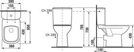 klozetai unitazai - Unitazas Jika Deep H8266160002811, 360x650 mm - 4 nuotrauka