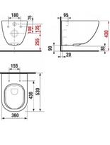 klozetai unitazai - Pakabinamas unitazas Jika Mio-N Rimless H8207140000001, 360x530 mm - 3 nuotrauka