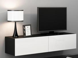 Cama Meble Vigo 140 TV Stand Black/White Gloss