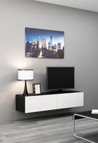 40 tv stovas - Cama Meble Vigo 140 TV Stand Black/White Gloss - 2 nuotrauka