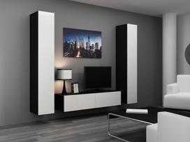 40 tv stovas - Cama Meble Vigo 140 TV Stand Black/White Gloss - 10 nuotrauka