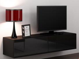 Cama Meble Vigo 140 TV Stand Black/Black Gloss