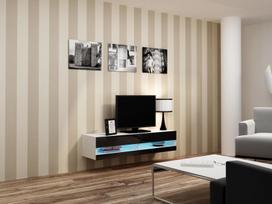 Cama Meble Vigo New 140 TV Stand White/Black Gloss