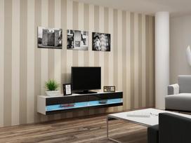Cama Meble Vigo New 180 TV Stand White/Black Gloss