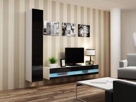 40 tv stovas - Cama Meble Vigo New 180 TV Stand White/Black Gloss - 2 nuotrauka