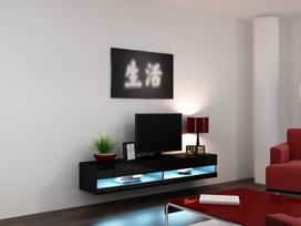Cama Meble Vigo New 180 TV Stand Black/Black Gloss