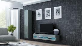 Cama Meble Vigo New 140 TV Stand Grey/Grey Gloss