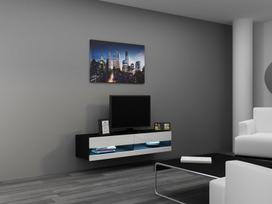 Cama Meble Vigo New 140 TV Stand Black/White Gloss