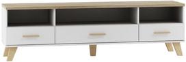 TV staliukas Cama Meble Lotta 180 White/Sonoma Oak, 1800x400x530 mm