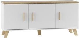 TV staliukas Cama Meble Lotta 150 3D White/Sonoma Oak, 1500x450x690 mm