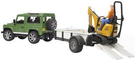BRUDER sunkvežimis Land Rover ir ekskavatorius su darbuotoju, 2593