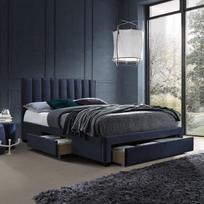 dvigule melyna lova - Home4you Bed Grace 160x200cm Blue - 2 nuotrauka