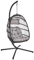 pakabinama kede - Home4you Yoyo Hanging Chair With Pillow Grey - 1 nuotrauka