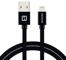 apple laidu - Swissten Textile Fast Charge USB To Apple Lightning Cable 2m Black - 1 nuotrauka