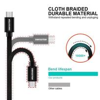 usb data cable - Swissten Textile Micro USB Data and Charging Cable 2m Pink - 5 nuotrauka