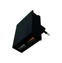 telefono pakrovejas - Swissten Premium Dual USB QC3.0 Travel Charger 23W Black - 1 nuotrauka