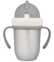 gertuve su siaudeliu - CANPOL BABIES puodelis su silikoniniu šiaudeliu 210ml Matt, pilkas 9m+, 56/522_grey - 2 nuotrauka