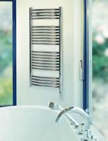 dziovintuvai gyvatukai - Zehnder Aura Towel Dryer 494x1217mm Chrome Curved - 2 nuotrauka