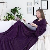 tv 150 cm - DecoKing Lazy Blanket Purple 150x180cm - 2 nuotrauka