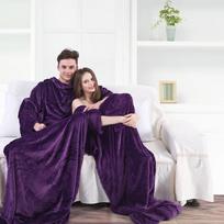 tv 150 cm - DecoKing Lazy Blanket Purple 150x180cm - 3 nuotrauka