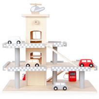 zaislai automobiliai - EcoToys Wooden Garage With Elevator - 2 nuotrauka