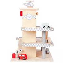 zaislai automobiliai - EcoToys Wooden Garage With Elevator - 5 nuotrauka