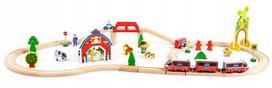 traukiniu trasa - EcoToys Wooden Track Train Set - 2 nuotrauka