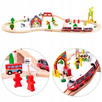 traukiniu trasa - EcoToys Wooden Track Train Set - 5 nuotrauka