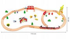 traukiniu trasa - EcoToys Wooden Track Train Set - 6 nuotrauka