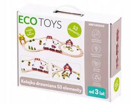 traukiniu trasa - EcoToys Wooden Track Train Set - 7 nuotrauka