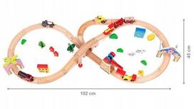 traukiniu trasa - EcoToys Wooden Train Set 78pcs - 6 nuotrauka